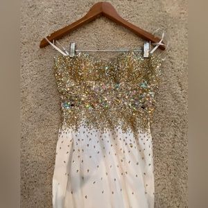 Cassandra Stone by MacDuggal Strapless Corset Style Dress (Size 4, see details)